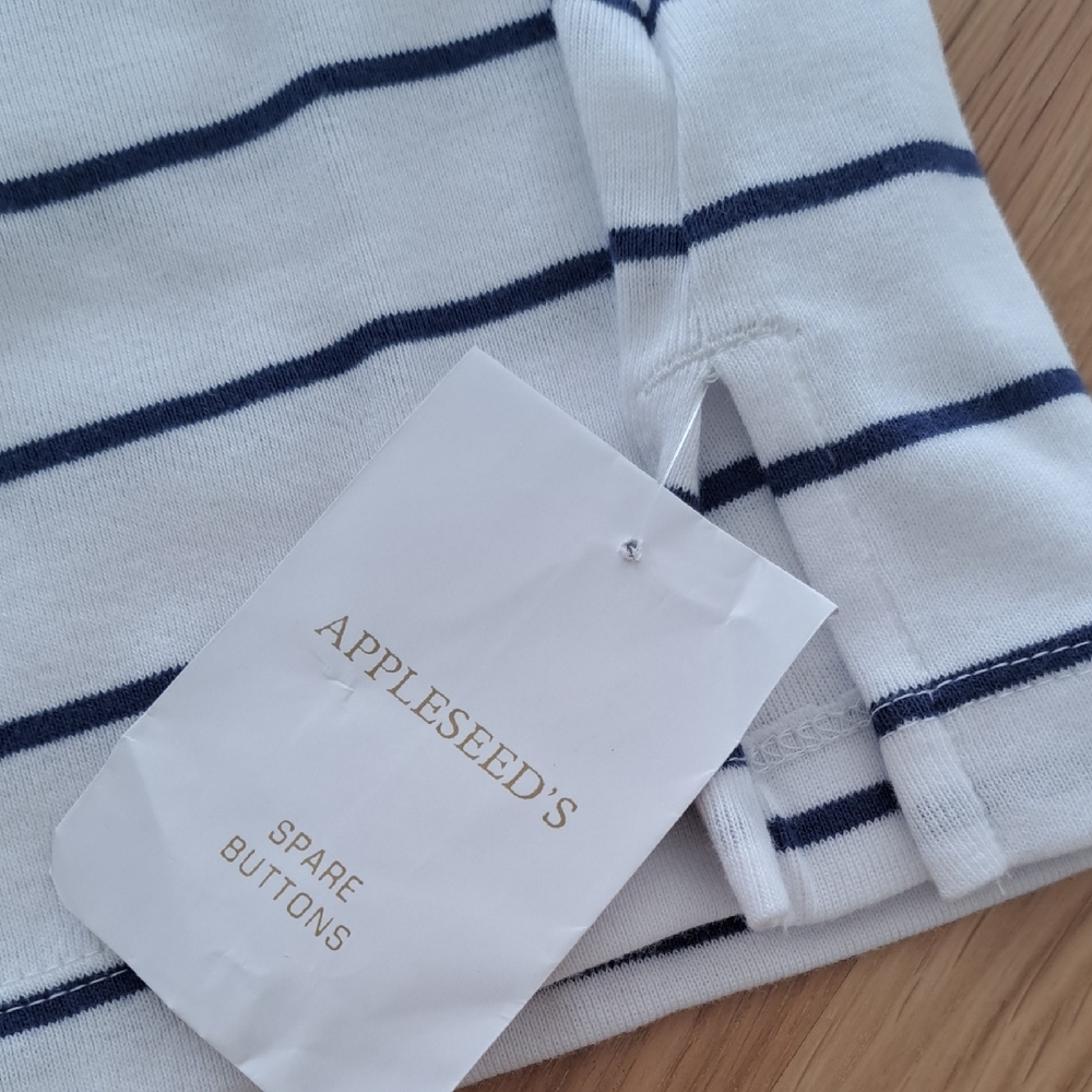 NWT Appleseed's White 3/4 Sleeve Striped Long Sleeve Top Petite XS - Picture 3 of 5